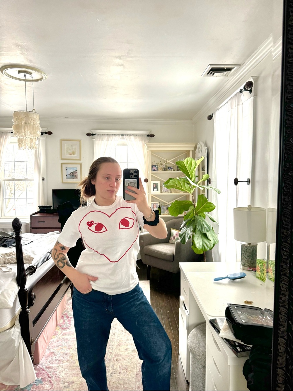 Comme des Garçons PLAY Heart Face Tee